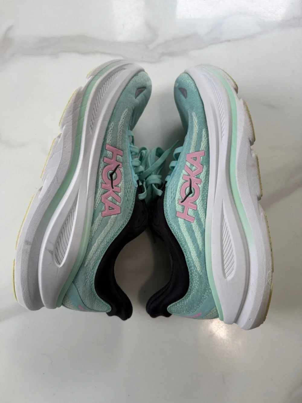 Hoka Women's Mint and Pink Road-Running Sneakers